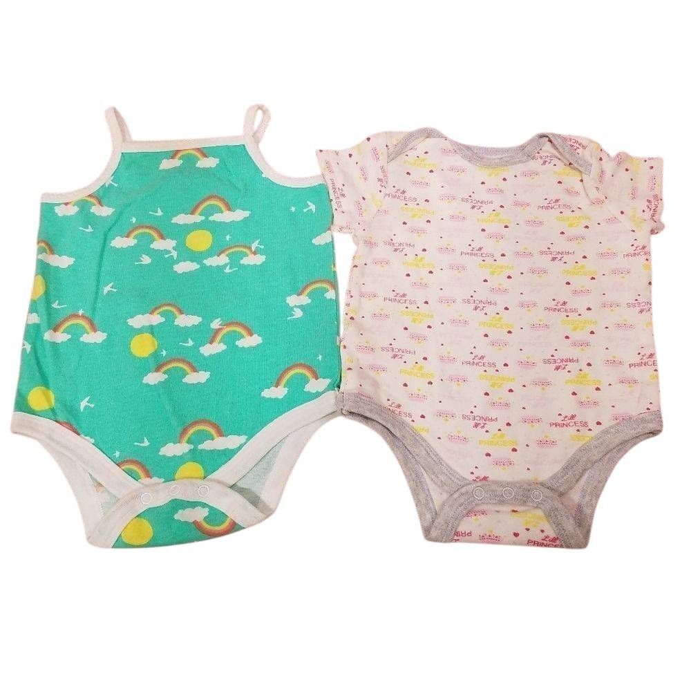 2 onsies. Rainbow, princess 3-6 months
